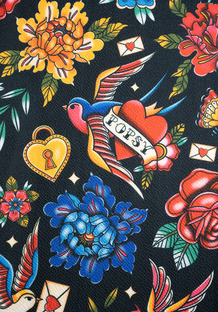 Second angle of Jordan Tattoo Print Dungaree