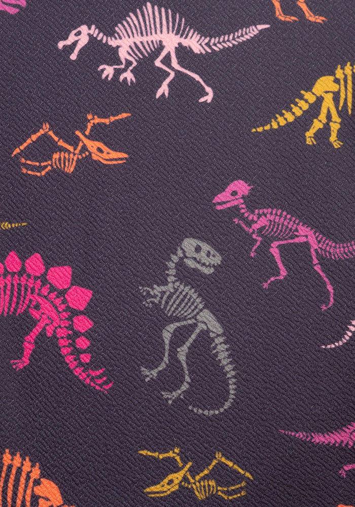 Jordan Wine Skeleton Dinosaur Print Dungaree