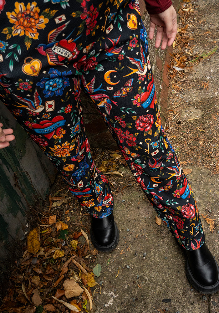 Tenth angle of Jordan Tattoo Print Dungaree