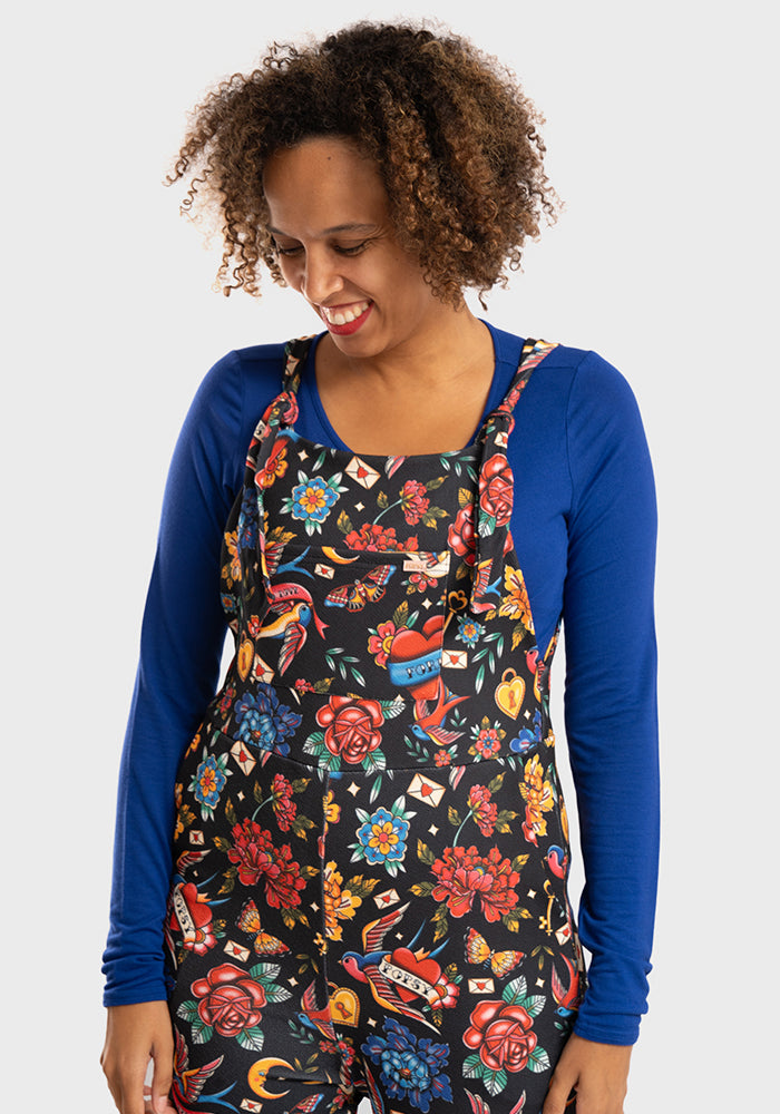Fifth angle of Jordan Tattoo Print Dungaree