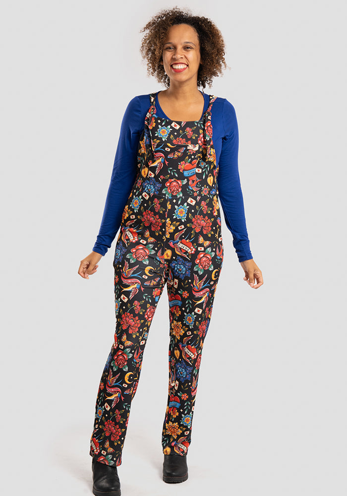 Sixth angle of Jordan Tattoo Print Dungaree
