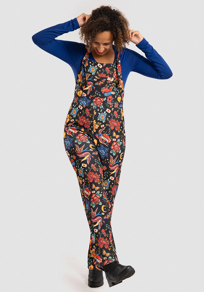 Eighth angle of Jordan Tattoo Print Dungaree