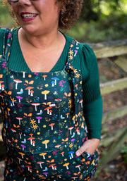Jordan Botanical Mushroom Print Dungaree