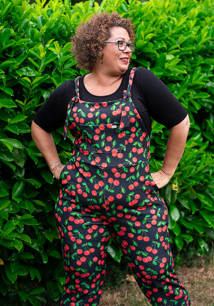 Eighth angle of Jordan Cherry Print Dungaree