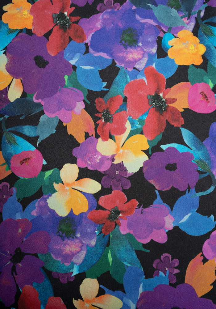 Jorja Painted Floral Print Swing Dress