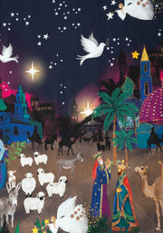 Carolus Nativity Border Print Cotton Dress