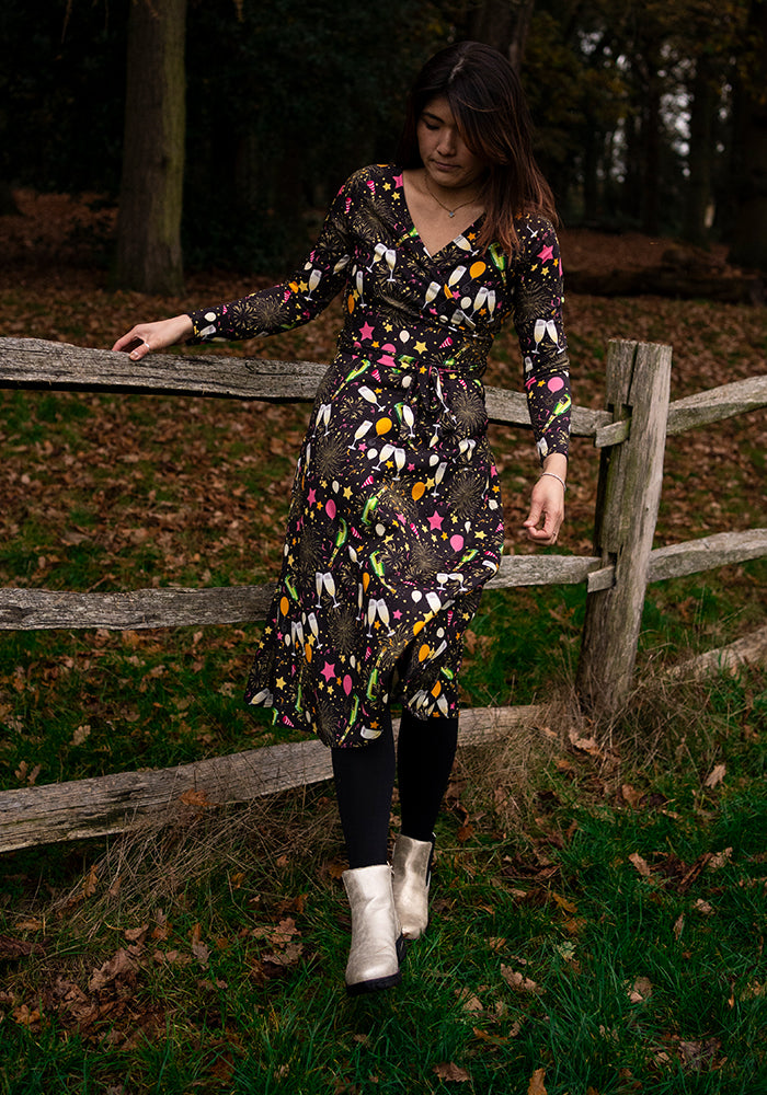 Jubel Celebration Print Midi Dress