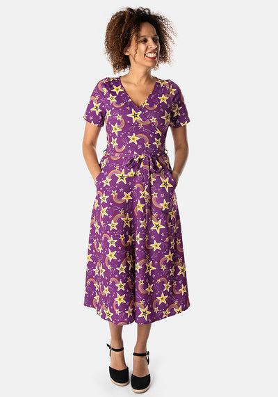 Journey Rainbow Star Print Midi Dress