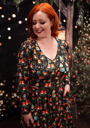 Jove Robins Print Cotton Midi Dress