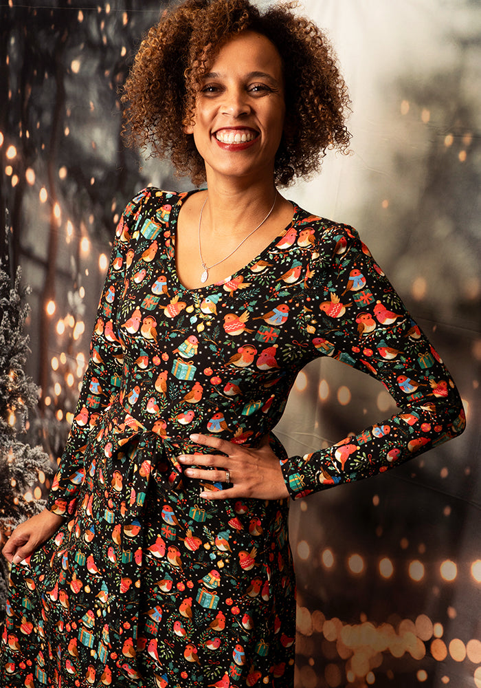 Jove Robins Print Cotton Midi Dress