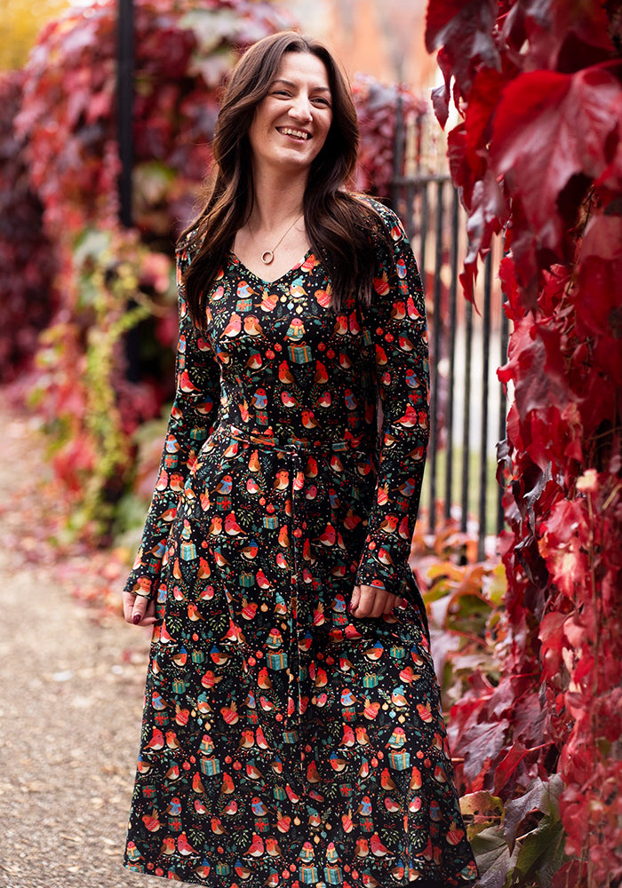 Jove Robins Print Cotton Midi Dress