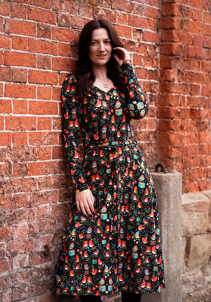 Jove Robins Print Cotton Midi Dress