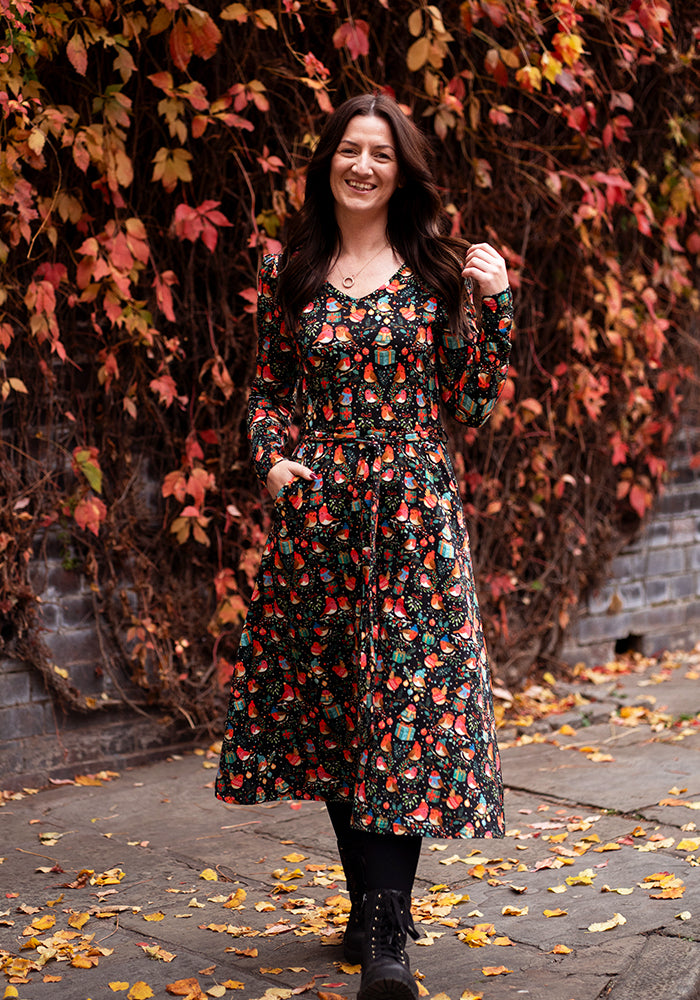 Jove Robins Print Cotton Midi Dress