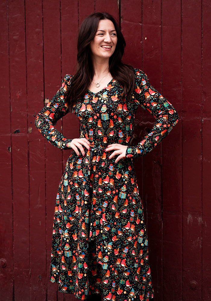 Jove Robins Print Cotton Midi Dress