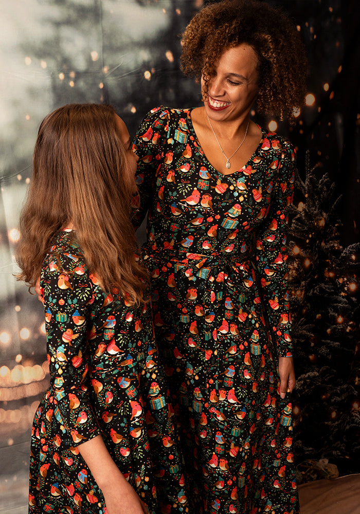 Jove Robins Print Cotton Midi Dress