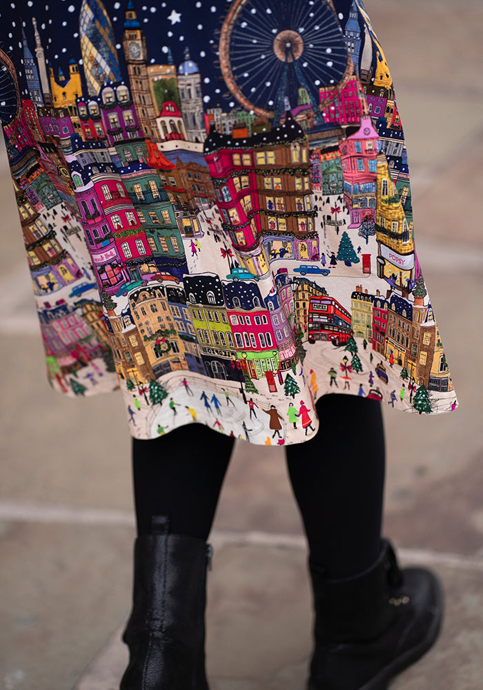 Jovial London Border Print Cotton Dress