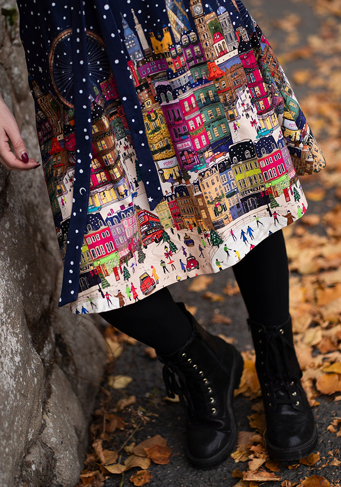 Jovial London Border Print Cotton Dress
