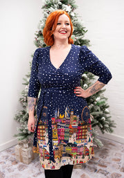 Jovial London Border Print Cotton Dress