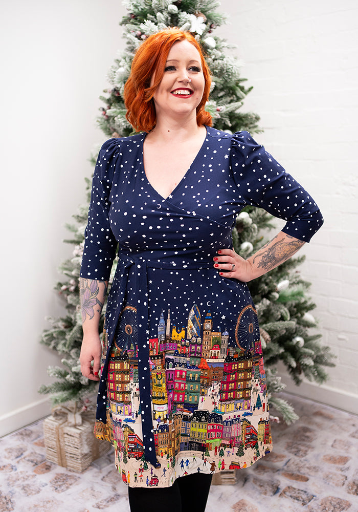 Jovial London Border Print Cotton Dress
