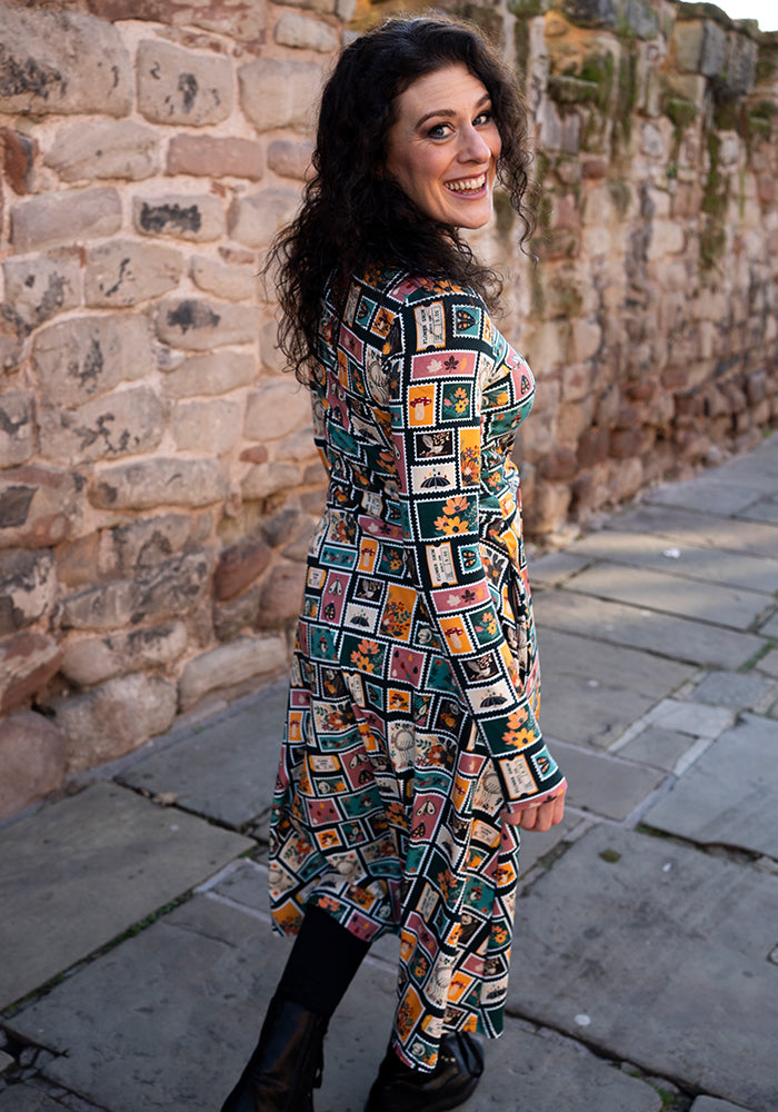 Eleventh angle of Jude Stamps Print Cotton Midi Dress
