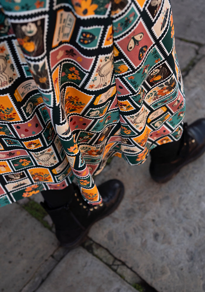 Sixth angle of Jude Stamps Print Cotton Midi Dress