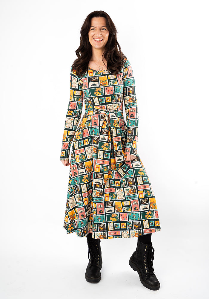 Seventh angle of Jude Stamps Print Cotton Midi Dress
