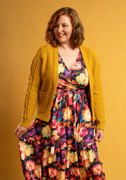 Jules Bright Blurred Floral Print Tiered Hem Midaxi Dress