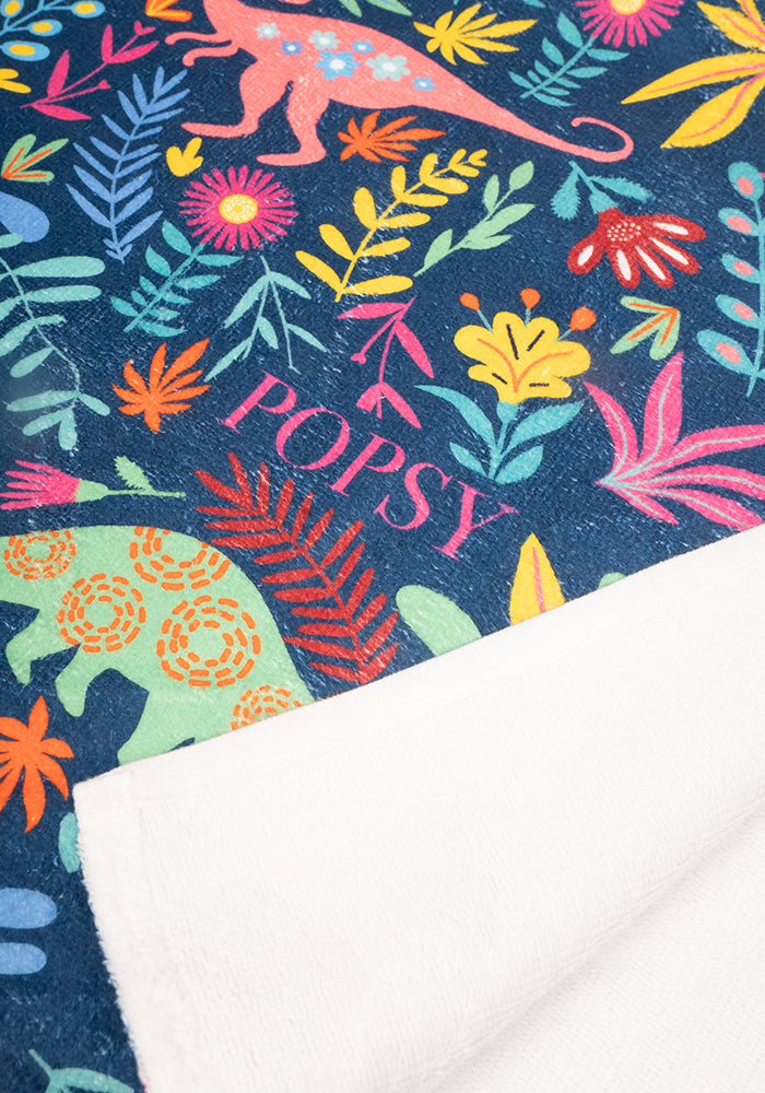 Second angle of Dinosaur Blue Print Jumbo Bath Sheet