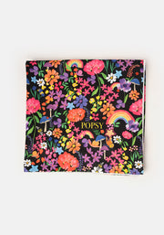 Garden Rainbow Print Black Jumbo Bath Sheet