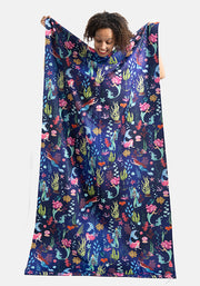 Navy Mermaid Print Jumbo Bath Sheet