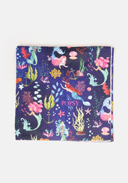 Navy Mermaid Print Jumbo Bath Sheet