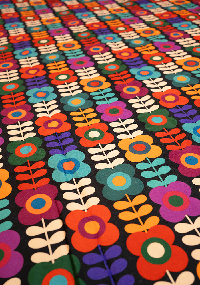 Fourth angle of Retro Flower Print Jumbo Bath Sheet