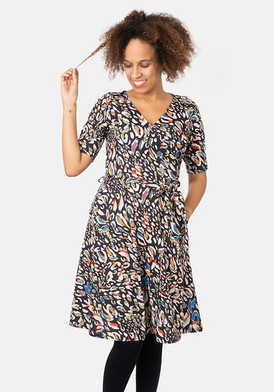 Juni Layered Leopard Print Dress