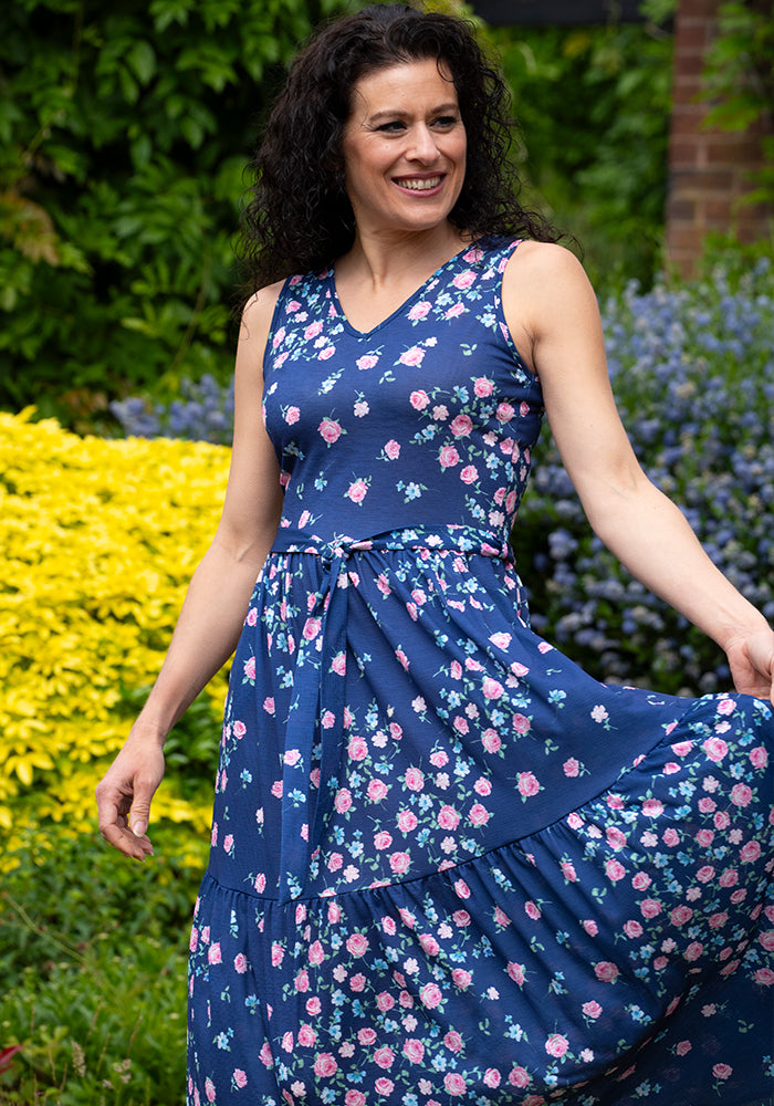Junia Ditsy Rose Print Midaxi Dress