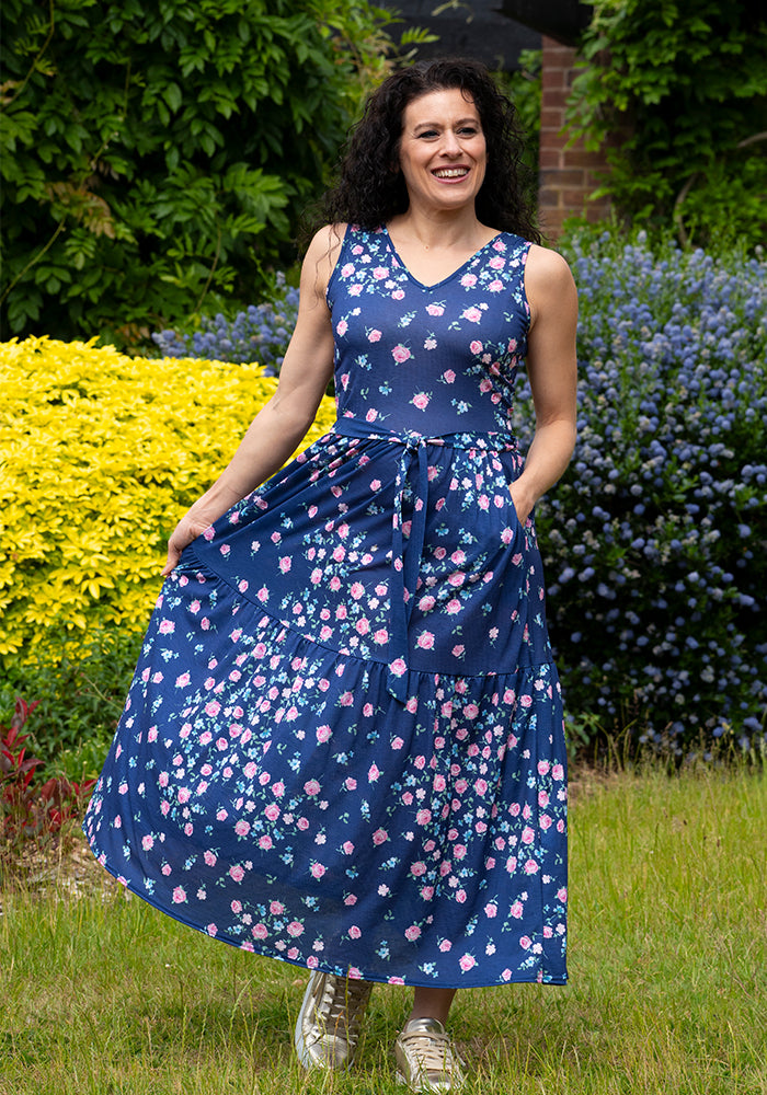 Junia Ditsy Rose Print Midaxi Dress