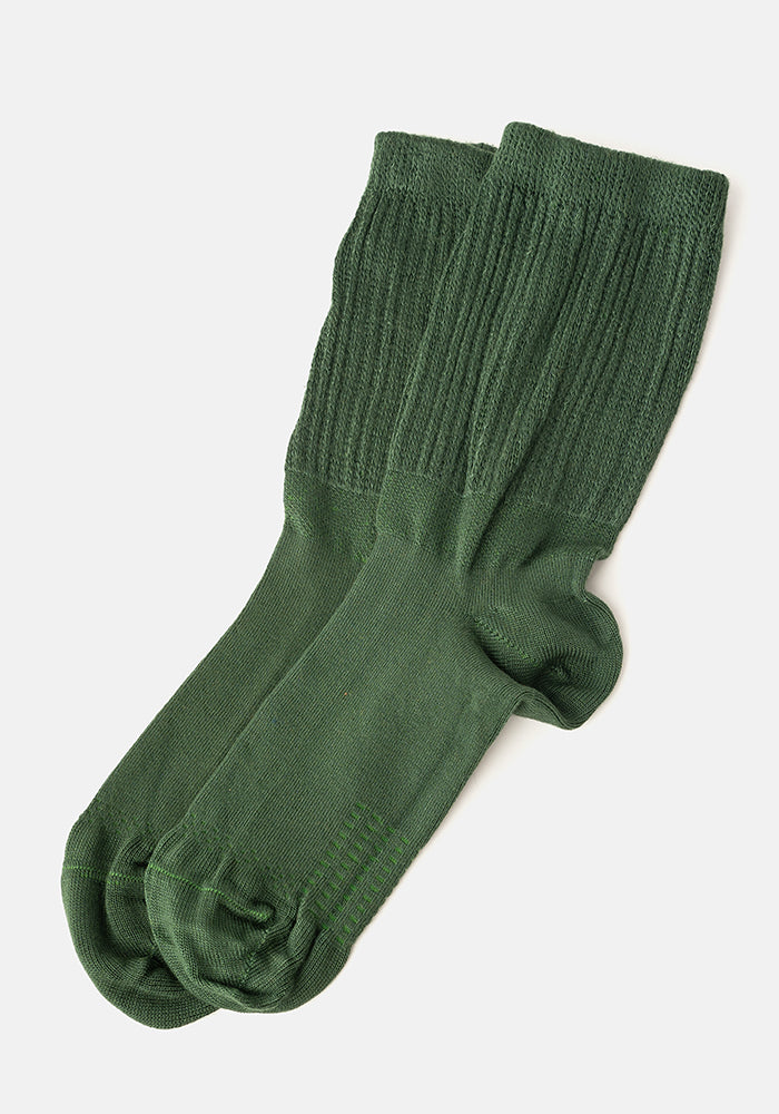 Third angle of Juniper Green Bamboo Socks