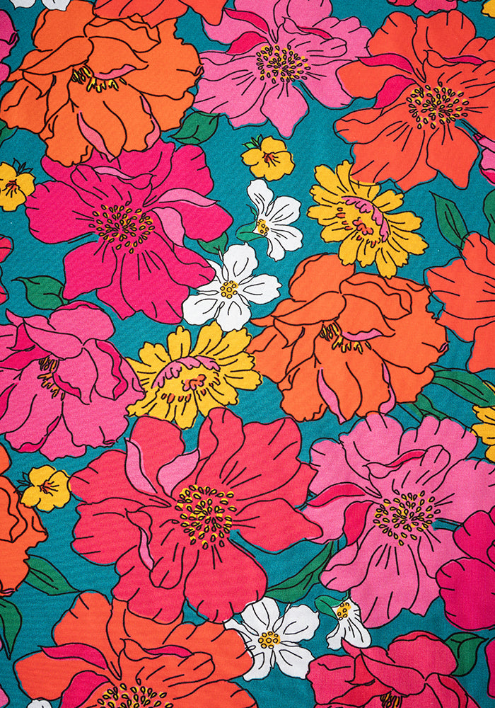 Second angle of Gillian Bold Floral Print Cotton Tunic