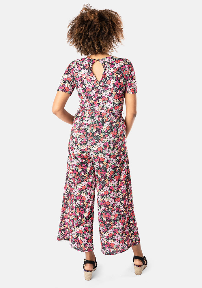 Karin Light Weight Ditsy Floral Print Culotte Leg Jumpsuit