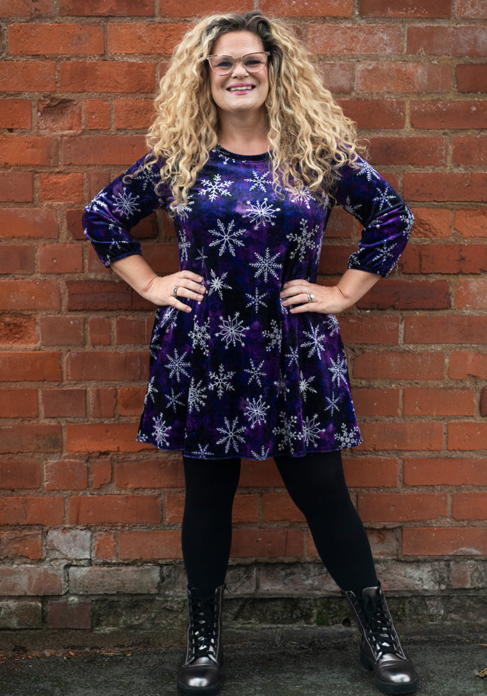 Kasia Purple Snowflake Print Tunic