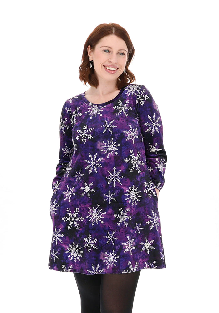 Kasia Purple Snowflake Print Tunic