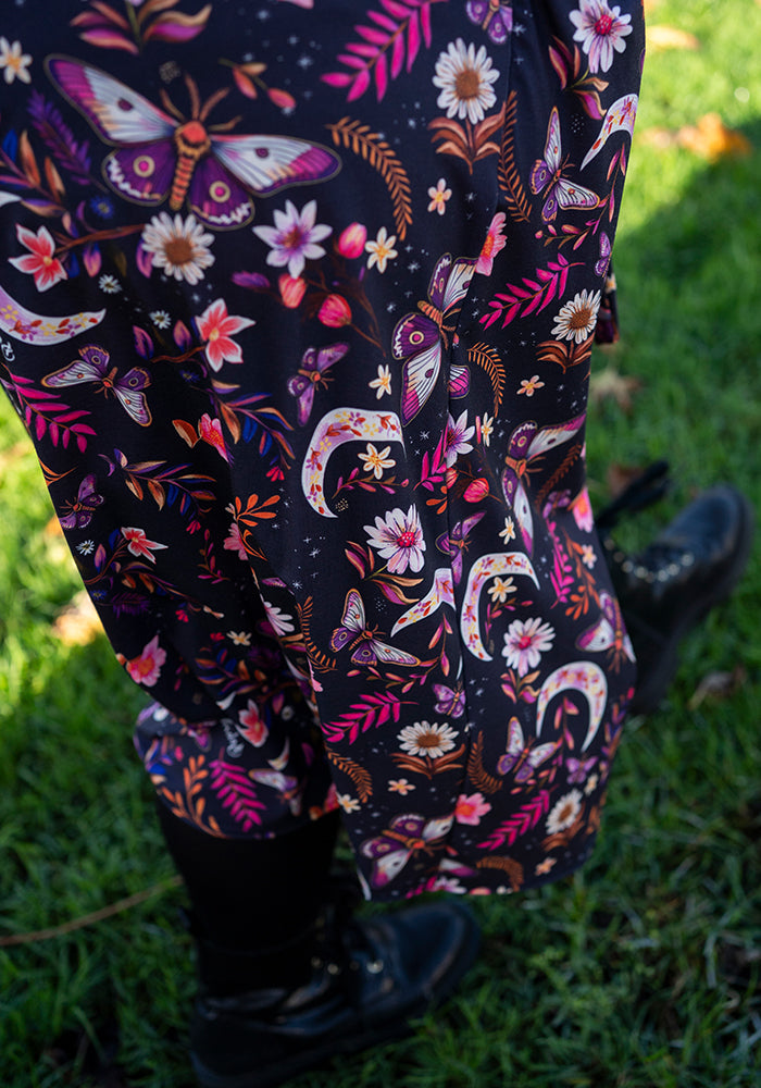 Kaltain Moths and Moon Print Midi Dress