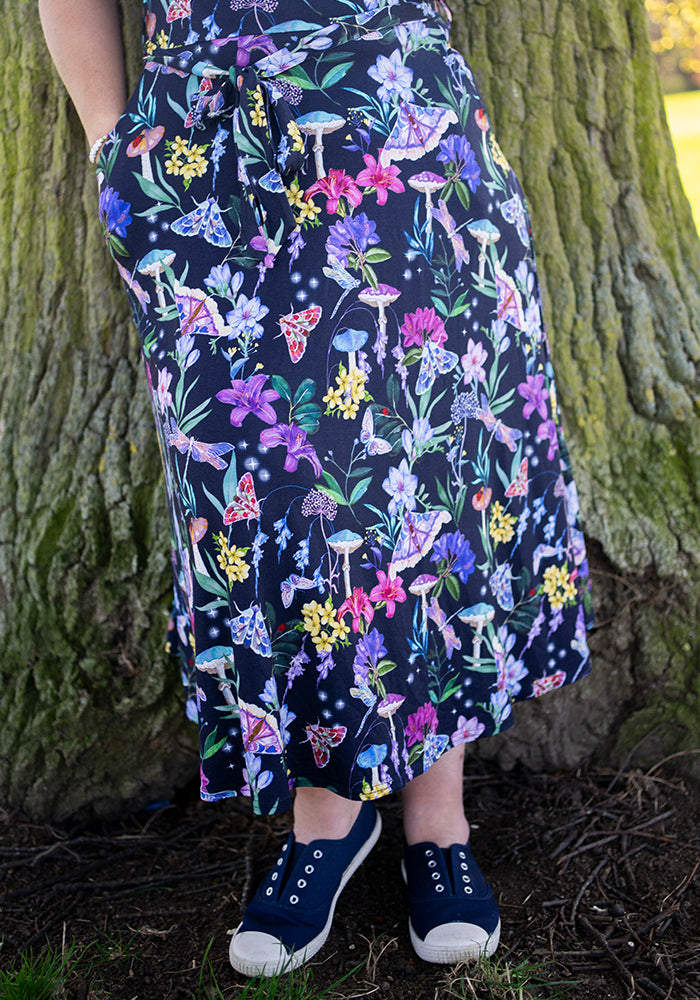 Seventh angle of Keaton Toadstool Floral Print Viscose Midi Dress