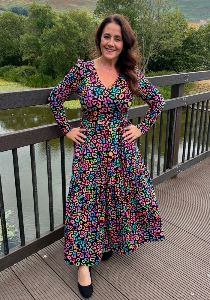 **Pre-Order** Kora Fluorescent Animal Print Midaxi Dress **Pre-Order**