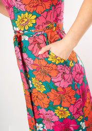 Kendall Bold Floral Print Cotton Maxi Dress