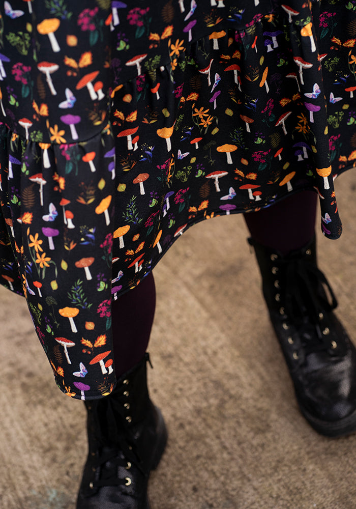 Eighth angle of Kenzi Botanical Mushroom Print Dress