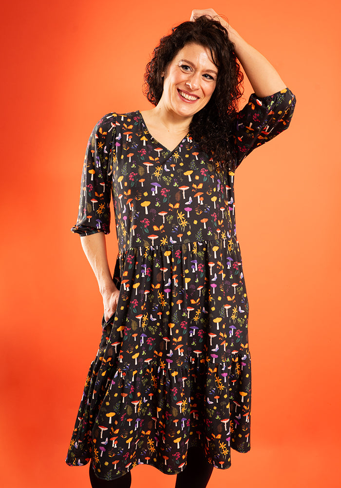 Fifth angle of Kenzi Botanical Mushroom Print Dress