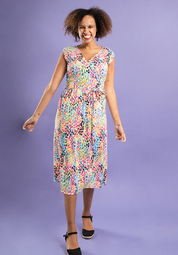 Kenzo Rainbow Confetti Print Midi Dress