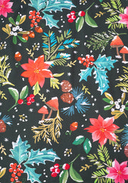 Kerensa Holly & Snow Print Cotton Midaxi Dress