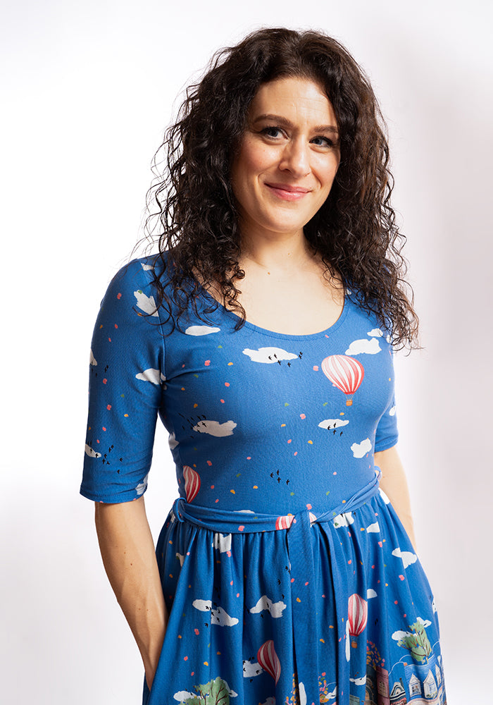 Kerstin Bookstore Street Print Cotton Dress