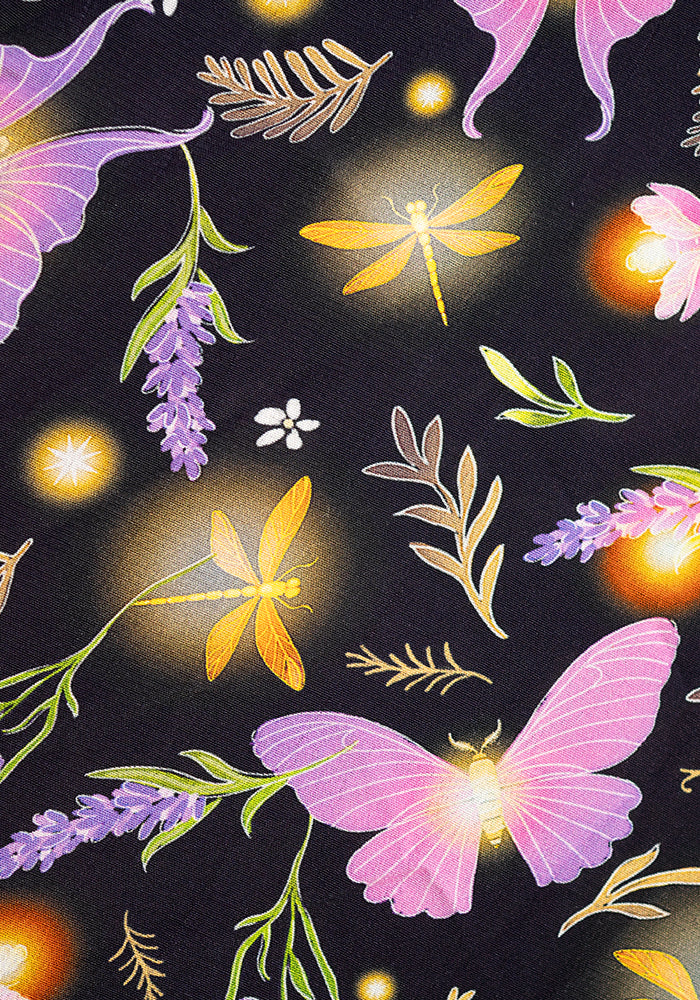 Kezia Illuminated Moth Print Handkerchief Hem Dress